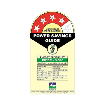 O GENERAL 1.5 Ton 4 Star Inverter Window AC AXGB18CHAA-B