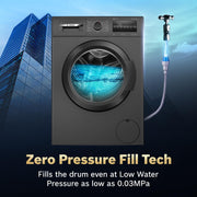 Bosch 8 kg 5 Star Front Load Fully-Automatic Washing Machine, AI ActiveWater,15 Wash Programs, Removes 99.9% Germs with Steam, No Tangle or Wrinkle, Zero Vibration, Black/Grey, WAJ2826CIN