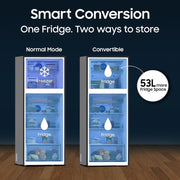 Samsung 256 L, 3 Star, Convertible, Digital Inverter Frost Free Double Door Refrigerator (RT40H30U3FHL, Black DOI, 2026 Model)
