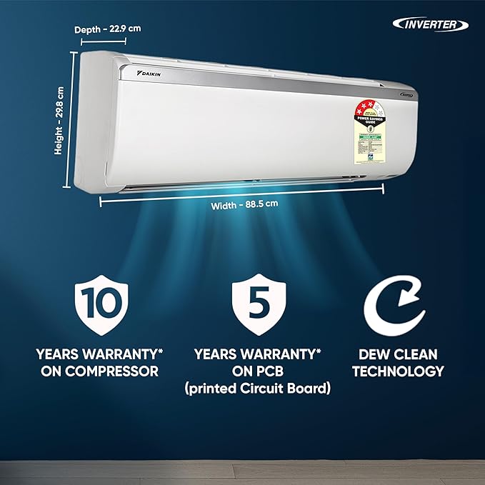 DAIKIN 1.5 TON GTKC50XV16UKA/RKCG50XV16UKA SPLIT INVERTER 3 STAR WITHOUT KIT