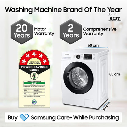 SAMSUNG 8 kg 5 Star Inverter Fully Automatic Front Load Washing Machine (WW80T4040CE1TL, Diamond Drum, White)