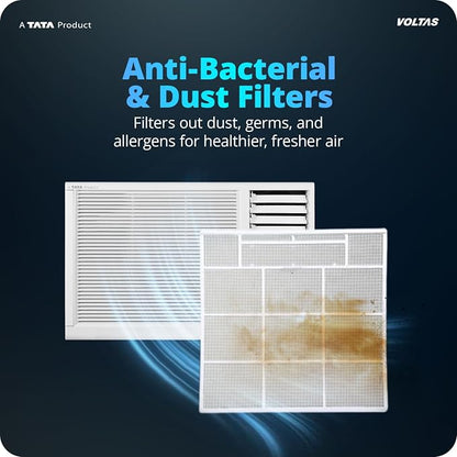 Voltas 2026 Model 1 Ton 2 Star Window Fixed Speed AC (122FS PLATINA(4011571), White)