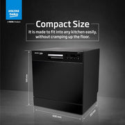 Voltas Beko, A Tata Product, 8‑Place Settings(fits up to 45 utensils) Table top Dishwasher, Suitable for All Types of Utensils (DT8B, Black) with Hygiene Wash