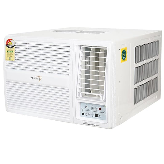 Mitsubisi Akabishi1.5 Ton 3 Star Fixed Speed Window AC (Copper Condenser, R32, RWM-AE18SG-Y1, White)