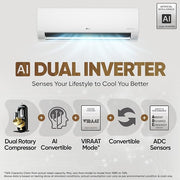 LG 1.5 ton 3 Star Dual Inverter Split Air Conditioner (AS-Q18LNXE)