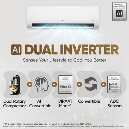 LG 1.5 ton 3 Star Dual Inverter Split Air Conditioner (AS-Q18LNXE)