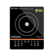 CADLEC CookXpert 2000W Induction Cooktop for Kitchen | Fast Heating, Feather Touch Control, 8 Preset Menus, LED Display, Auto Cut-Off & Overheat Protection | BIS Approved, 2-Year Warranty | Black