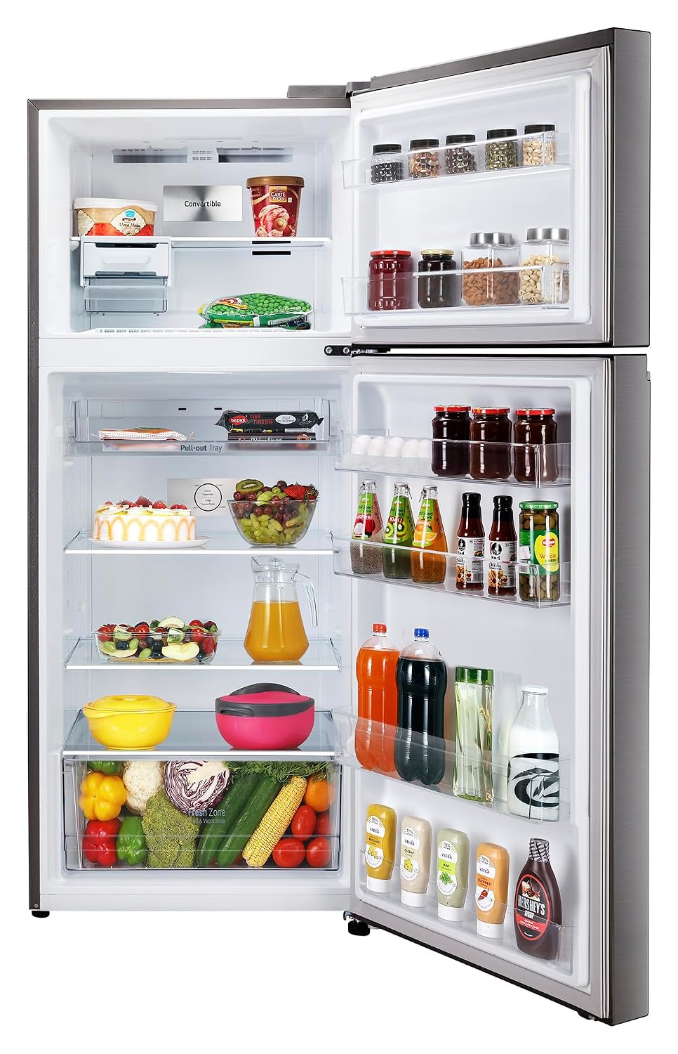 LG 398 L Frost Free Double Door 3 Star Convertible Refrigerator with Smart Inverter Compressor (Shiny Steel, GL-S422SPZX)