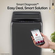 LG 9 Kg, 5 Star, Smart Inverter Technology, In-built heater with Steam, Fully Automatic Top Load Washing Machine (T90VBMB1S, Turbodrum, Stain Clean, LED Display, Smart Diagnosis, Middle Black)