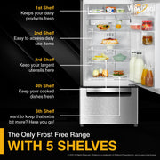 Whirlpool 215 L Frost Free Triple-Door Refrigerator | Zeolite Technology | Microblock Technology [FP 223D PROTTON ROY RADIANT STEEL(Z), Up to 44% Reduction in Cold Air Loss*]