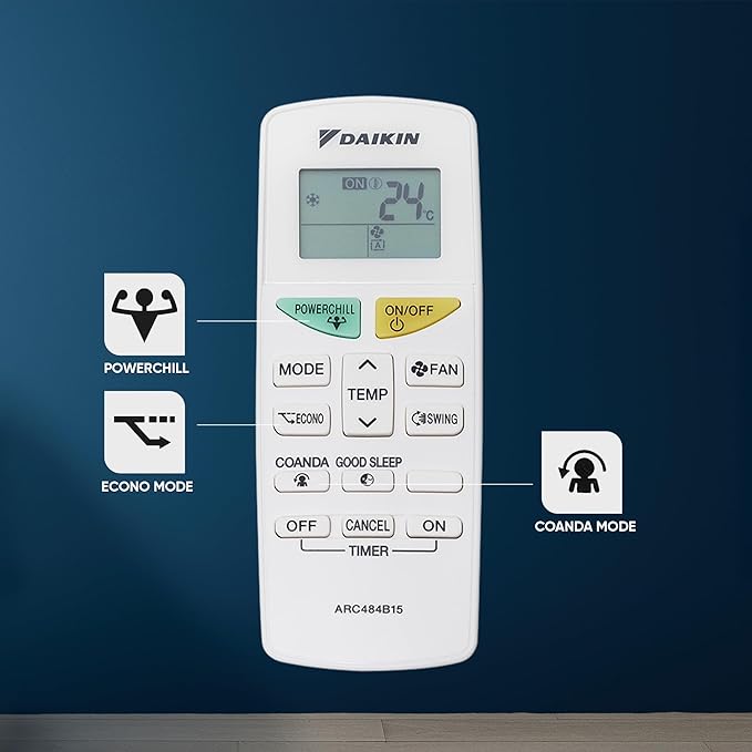 Daikin 1.5 Ton 2 Star Fixed Speed Split AC | 100% Copper Condenser | PM 2.5 Filter | Power Chill Operation | Coanda Airflow | Econo Mode (FTQ50XV - Standard Series, 2026 Model - New BEE Rating) White