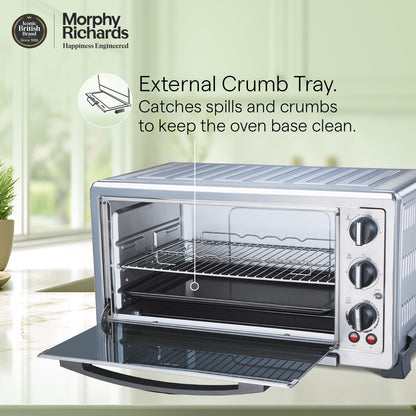 Morphy Richards 60 RCSS OTG |Large Capacity - 60 Litres |Motorised Rotisserie |Mirror Finish Door Stainless Steel Body | 2 Year Product Warranty