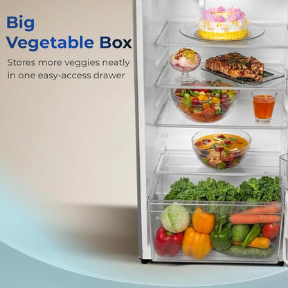 Haier 190 L 4 Star Direct Cool Single Door Refrigerator with Fast Ice Making, Easy Clean Back, Large Vegetable Box (HED-204TDSA-N, Dazzle Steel, 2026 Model)