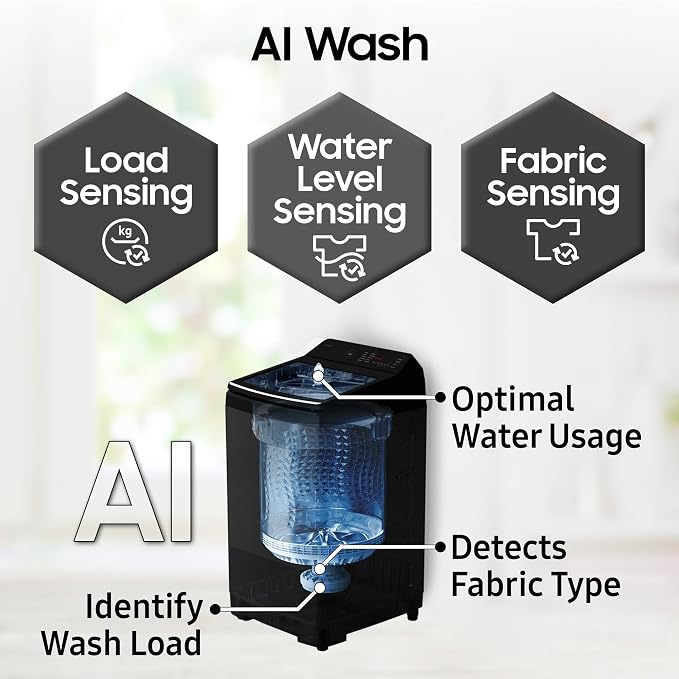 Samsung Smart Choice 10 Kg, 5 Star, AI Wash, AI Energy Mode, Wi-Fi, Ecobubble, AI VRT+, Soft Closing Door, Digital Inverter, Fully-Automatic Top Load Washing Machine (WA80F10E2LTL, Lavender Gray)