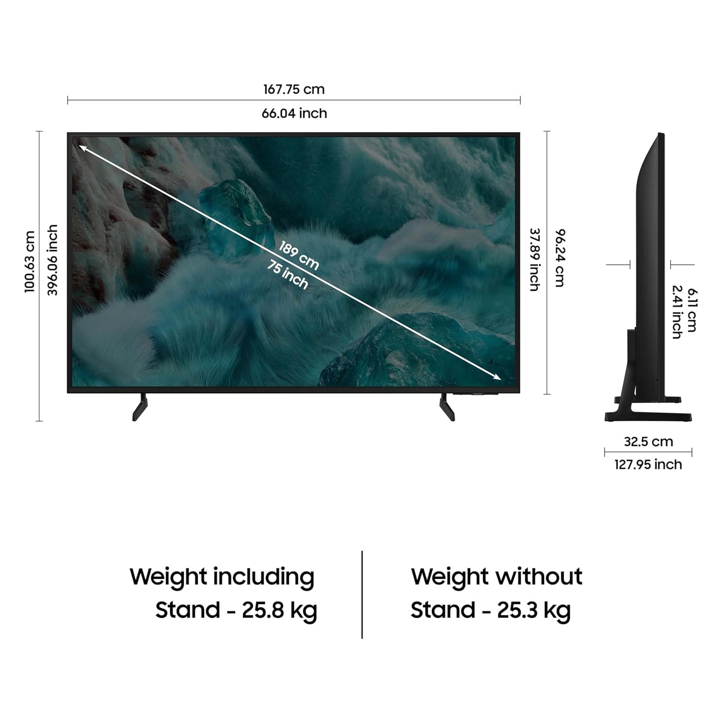 Samsung 189 cm (75 inches) 4K Ultra HD QLED Smart TV QA75Q7FAAUXXL (Black)