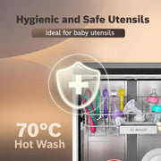 Bosch 13 Place Setting (fits up to 70 utensils) Free-Standing Dishwasher for Indian Utensils | Hygiene+ & Intensive Kadhai Program (SMS66GB01I, Inbuilt Heater, Removes 99.9% Germs, White)
