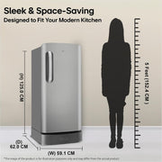 LG 210 L, 5 Star, Smart Inverter, Direct Cool Single Door Refrigerator (GLD2256ZAPZ, Shiny Steel, Fit Max Chiller Tray, Base stand with Drawer & Runs on Home Inverter)