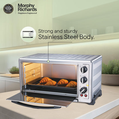 Morphy Richards 60 RCSS OTG |Large Capacity - 60 Litres |Motorised Rotisserie |Mirror Finish Door Stainless Steel Body | 2 Year Product Warranty