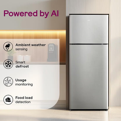 Godrej 223 L 2 Star 5 Years Comprehensive Warranty | 95%+ Food Surface Disinfection | Uniform 360° Cooling | Inverter Frost Free Double Door Refrigerator (RF EON 244B RI ST GL, Steel Glow)