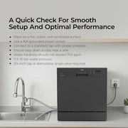 Midea 8 Place Setting Countertop Dishwasher, 6 Wash Programs, Intensive Wash, Water Efficient (Portable Table Top,...