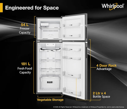 Godrej 244 L 4 Star 5 Years Comprehensive Warranty | AI Powered | Convertible Freezer 6-In-1 Inverter Frost Free Double Door Refrigerator RT EONVALOR 280D RCIF FS ST, Fossil Steel