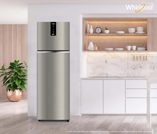 Whirlpool 327 L Frost Free Double Door 3 Star Refrigerator (Illusia Steel, IF INV 375 ILLUSIA STEEL(3S) CONV-Y)
