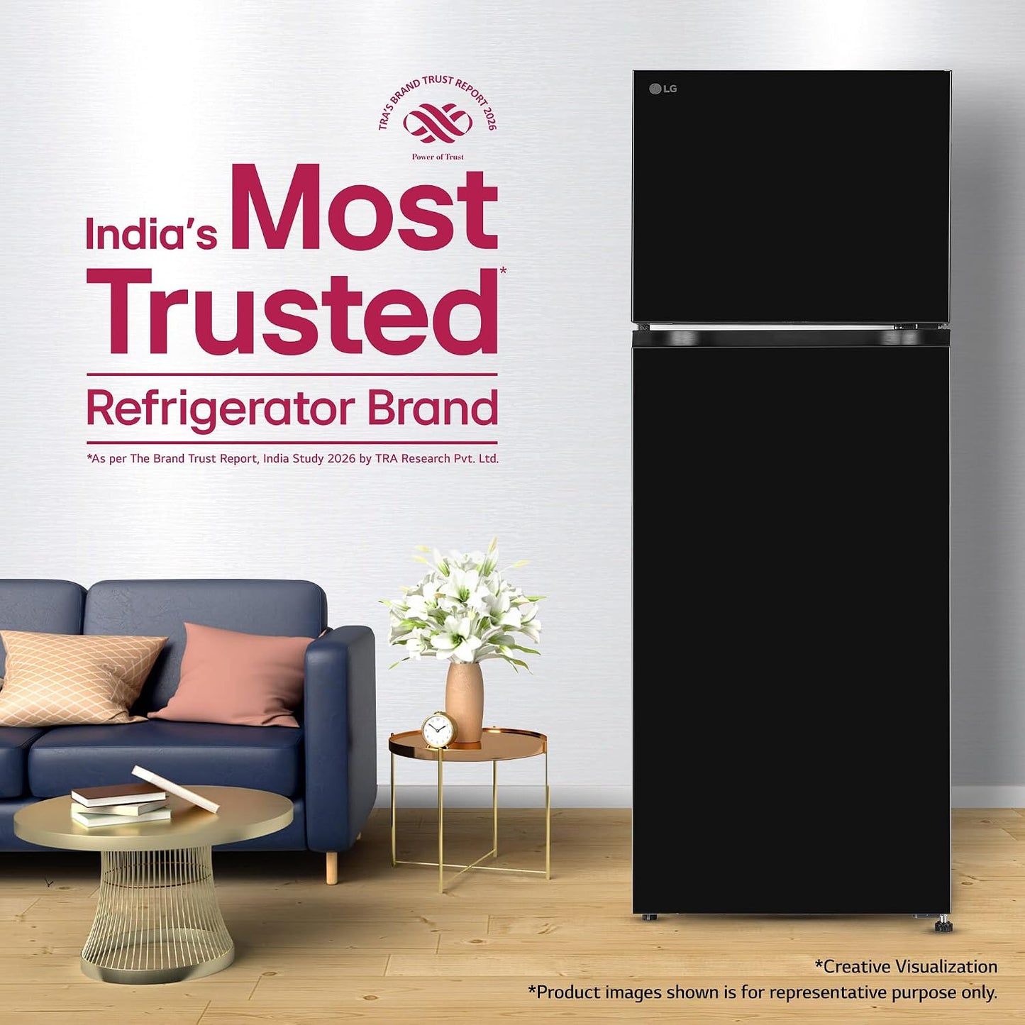 LG 276 L, 2 Star, Smart Inverter, Smart & Dairy Mode, Frost-Free Double Door Convertible Refrigerator (GLT2826XWOB, Onyx Black, Multi Air Flow & Convertible Space for More Storage, 2026 Model)