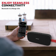 Honeywell Trueno U300 Bluetooth 5.3 Wireless Portable Speaker, 20W Output, Dual 78mm Drivers, Deep Bass, 13H Playtime, IPX6, TWS Pairing, SD/USB Type-C/AUX Support, Built-in Mic, 2-Year Warranty-Black