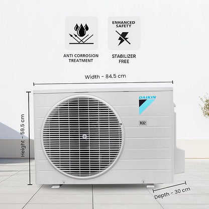 Daikin 1.5 Ton 2 Star Fixed Speed Split AC | 100% Copper Condenser | PM 2.5 Filter | Power Chill Operation | Coanda Airflow | Econo Mode (FTQ50XV - Standard Series, 2026 Model - New BEE Rating) White