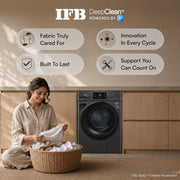 IFB 7 Kg 5 Star, DeepClean® Technology, AI Powered, WiFi, Fully Automatic Front Load Washing Machine (SERENA OXN 7012 CMS, PowerSteam®, 9 Swirl, Steam Refresh, Inbuilt Heater, Eco Inverter, Onyx)