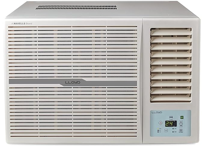 Lloyd 1.0 Ton 2 Star Fixed Speed Window AC, White with Silver Deco Strip, Copper, GLW12D2FESSW