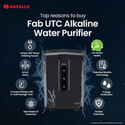 HAVELLS Fab UTC Alkaline 7 L RO + UV + Alkaline Water Purifier (Black)