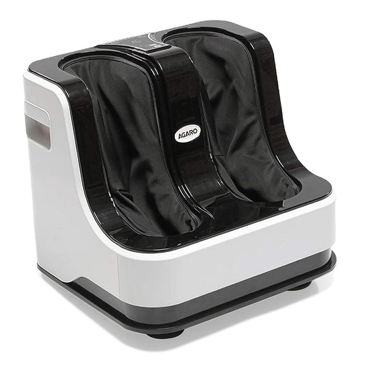 AGARO Relaxing Foot & Calf Massager Machine with Rolling & Kneading Functions for Muscle Relaxation & Improving Blood Circulation, Suitable Home Usage (White).