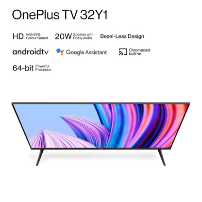 OnePlus 80 cm (32 inches) Y Series HD Ready LED Smart Android TV 32Y1 (Black)