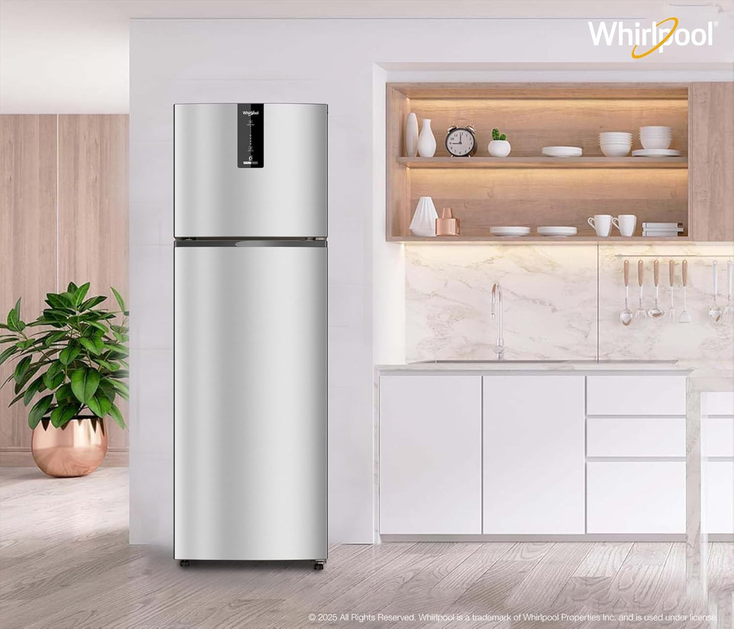 Whirlpool 235 L Frost Free Double Door 3 Star Refrigerator (Radiant Steel, IF INV ELT DF278 RADIANT STEEL(3S)-TL)