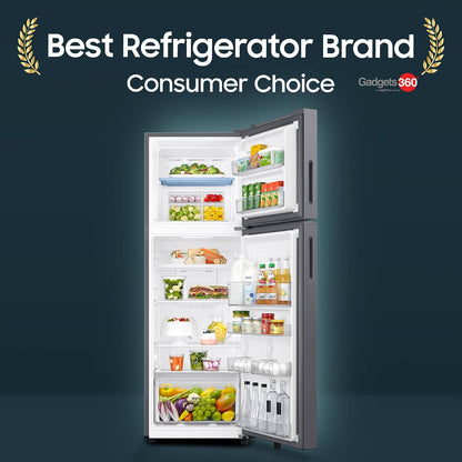 Samsung 256 L, 3 Star, Convertible, Digital Inverter Frost Free Double Door Refrigerator (RT40H30U3FHL, Black DOI, 2026 Model)