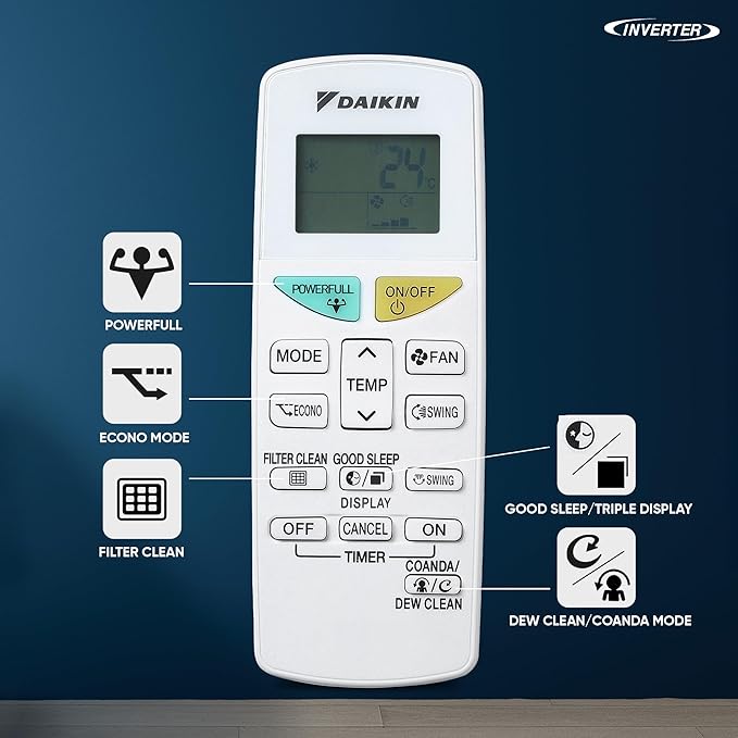 Daikin 1.8 Ton 3 Star Hot & Cold Inverter Split AC with Copper Condenser, PM 2.5 Filter, FTHT60XV16, White