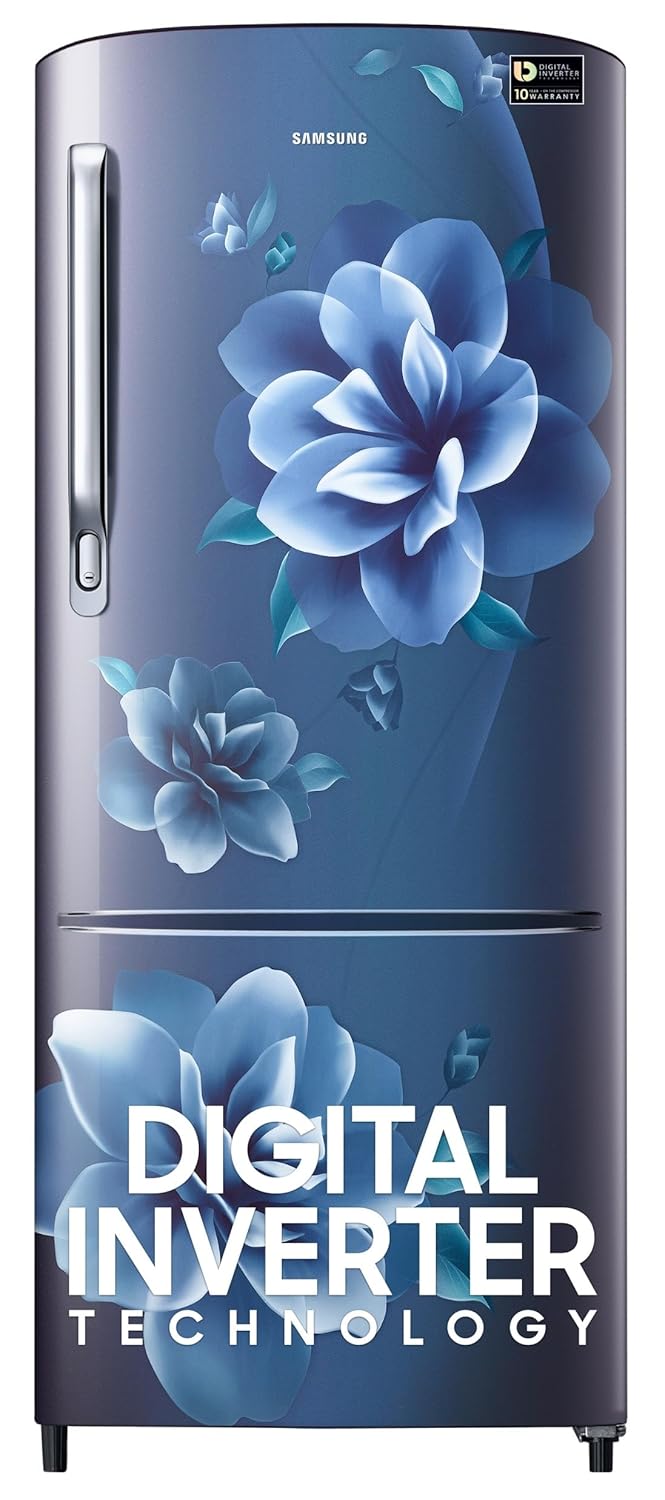 Samsung 183 L Direct Cool Single Door 4 Star Refrigerator with Digital Inverter (Camellia Blue, RR20C1724CU/HL)