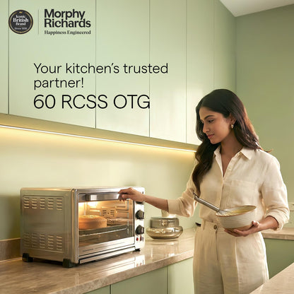 Morphy Richards 60 RCSS OTG |Large Capacity - 60 Litres |Motorised Rotisserie |Mirror Finish Door Stainless Steel Body | 2 Year Product Warranty
