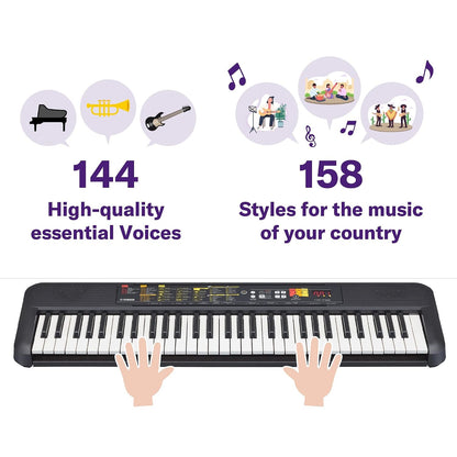 Yamaha PSR-F52 Portable Keyboard – 61 Keys, Lightweight & Compact, Built-in Voices & Styles, USB Connectivity, Ideal for Beginners & Home Use