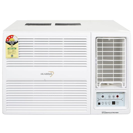 Mitsubisi Akabishi1.5 Ton 3 Star Fixed Speed Window AC (Copper Condenser, R32, RWM-AE18SG-Y1, White)