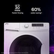 Godrej 8 Kg 5 Star, AI Powered, Inbuilt Heater, Fabrisafe Drum, Eco Wash, Unbalanced Load Sensor, Stain wash, Fully Automatic Front Load Washing Machine (WFEON CRS 8012 5.0 FKEDM GLWH, Glacial White)