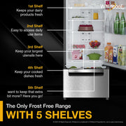 Whirlpool 270 L (Gross Capacity 300L) Frost Free Triple-Door Refrigerator (FP 313D PROTTON ROY ALPHA STEEL (Z)