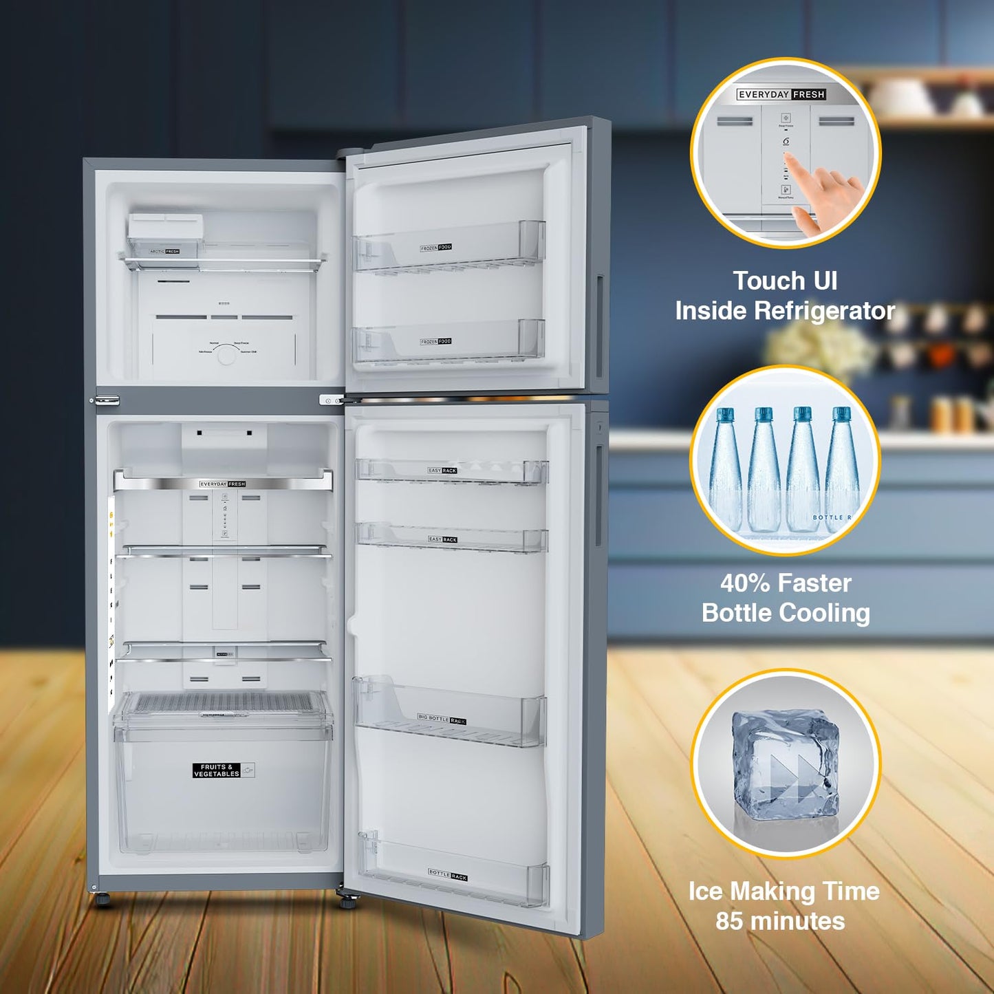 Whirlpool 308 L 3 Star IntelliFresh Inverter Frost Free Double Door (IF INV ELT DF355 TITAN STEEL(3S)-TL)