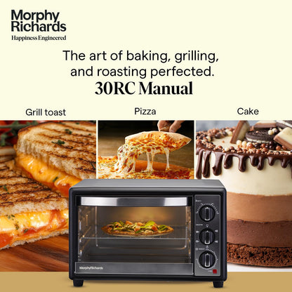 Morphy Richards 30RC LuxeChef OTG Oven For Kitchen|30 Litre Oven Toaster Griller|Convection Fan & Rotisserie Function|Stainless Steel Oven|Temperature Control|2-Yr Warranty By Brand| Black