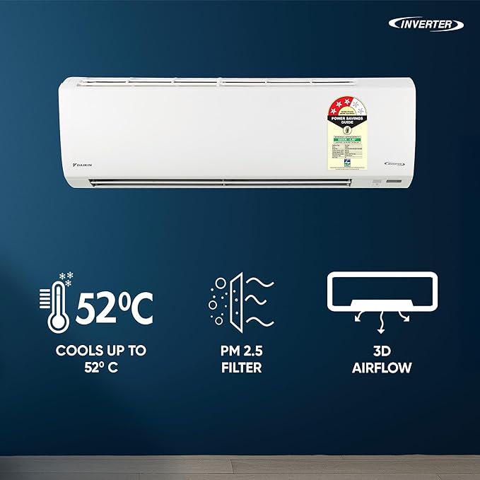 Daikin 1.8 Ton 3 Star Inverter Split Ac (Copper, GTKL60XV16 / RKLG60XV16, White )