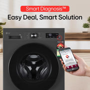 LG 8 kg 5 Star, Inverter Direct Drive Technology, Wi-Fi Enabled, 6 Motion DD, Steam Fully Automatic Front Load with In-built Heater Grey, Black (FHB1208Z4M)