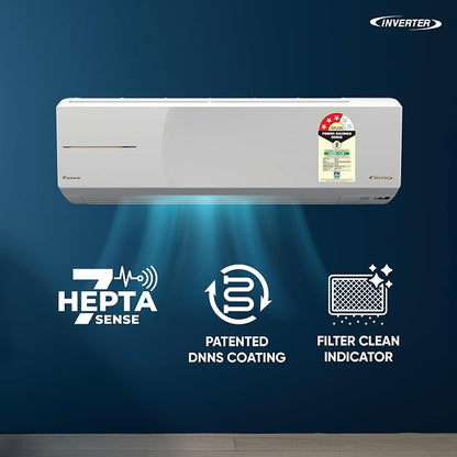 Daikin 1.8 Ton 3 Star Hot & Cold Inverter Split AC with Copper Condenser, PM 2.5 Filter, FTHT60XV16, White