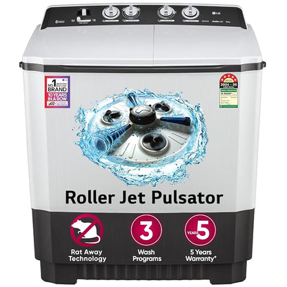 LG 10 kg 5 Star Semi Automatic Top Load Grey, White (P1040RGAZ)