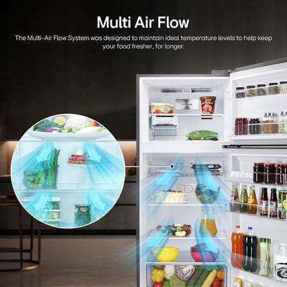 LG 398 L Frost Free Double Door 3 Star Convertible Refrigerator with Smart Inverter Compressor (Shiny Steel, GL-S422SPZX)
